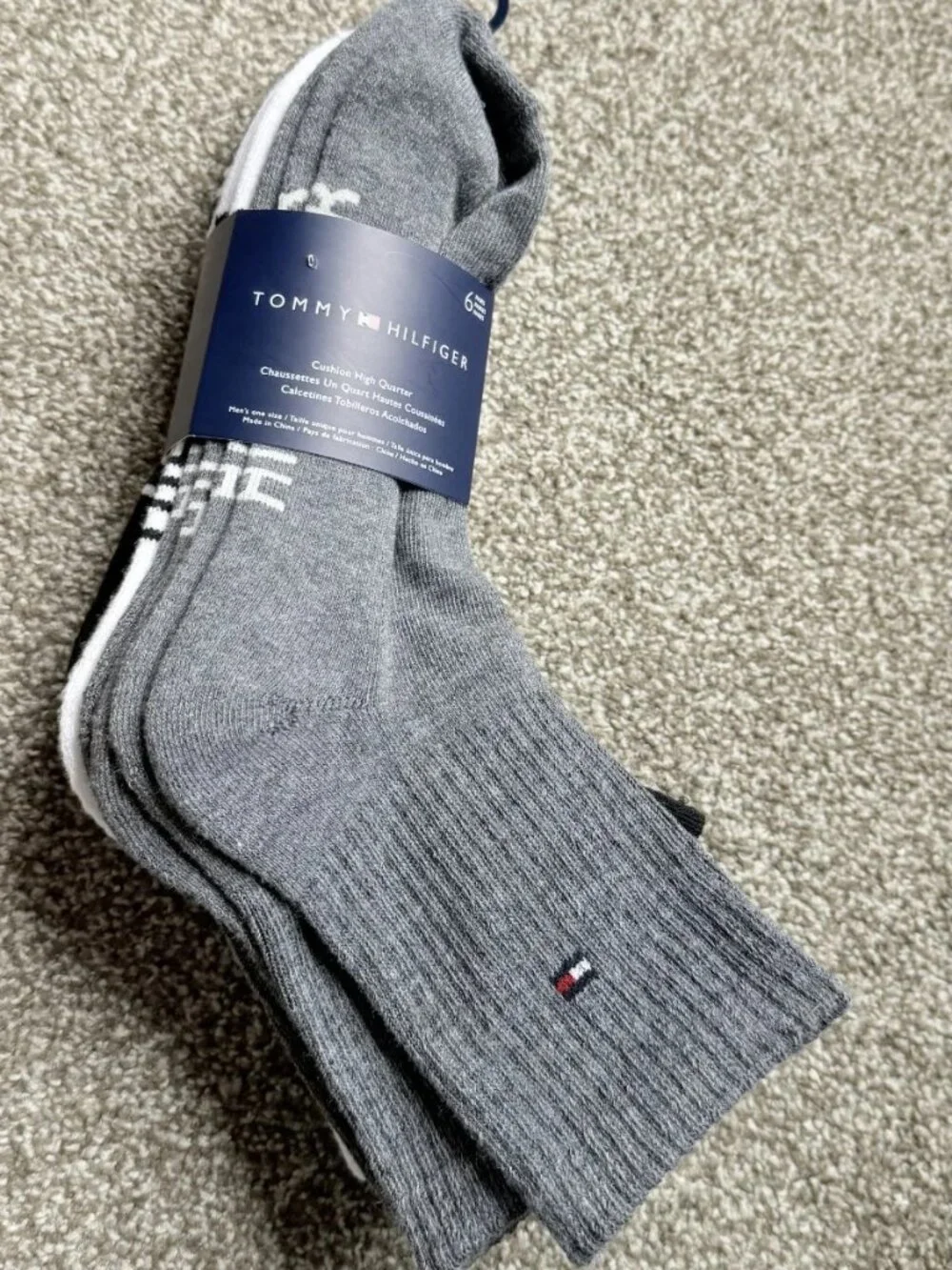 Tommy Hilfiger Men's Cushion High Quarter Socks 6 Pair Pack Assorted One Size